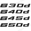 3D ABS Car Rear Trunk Letters Badge Emblem Styling Decals Sticker For BMW 6 Series 650d 630d 640d E63 E64 F06 F12 F13 G32