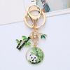 Новогодний брелок с пандой, бамбуковый венок, кулон, полированный зажим для омара, легкая сумка через плечо, школьный ранец, украшение, кулон, брелок