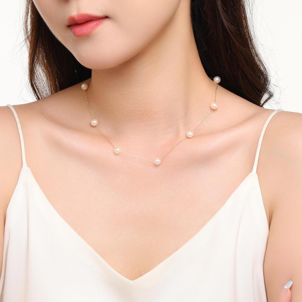 ЖЕМЧУГ Сделано в Японии Ожерелье из натурального жемчуга для настоящего жемчуга Акойя Повседневная носка Жемчужная станция [KOKO JEWELRY] Женщины, Жемчуг, (Тип G.11)