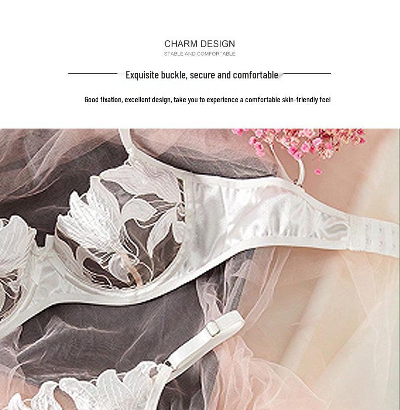 Sweet Lace Embroidered Mesh See-Through Lingerie Set