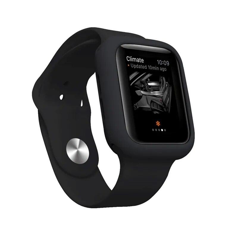 Мягкий силиконовый чехол для Apple Watch series 9, 8, 7, 45 мм, 41 мм/ультра 49 мм, защитная крышка, чехол iWatch SE 6, 5, 3, 44 мм, 40 мм, 42 мм, 38 мм