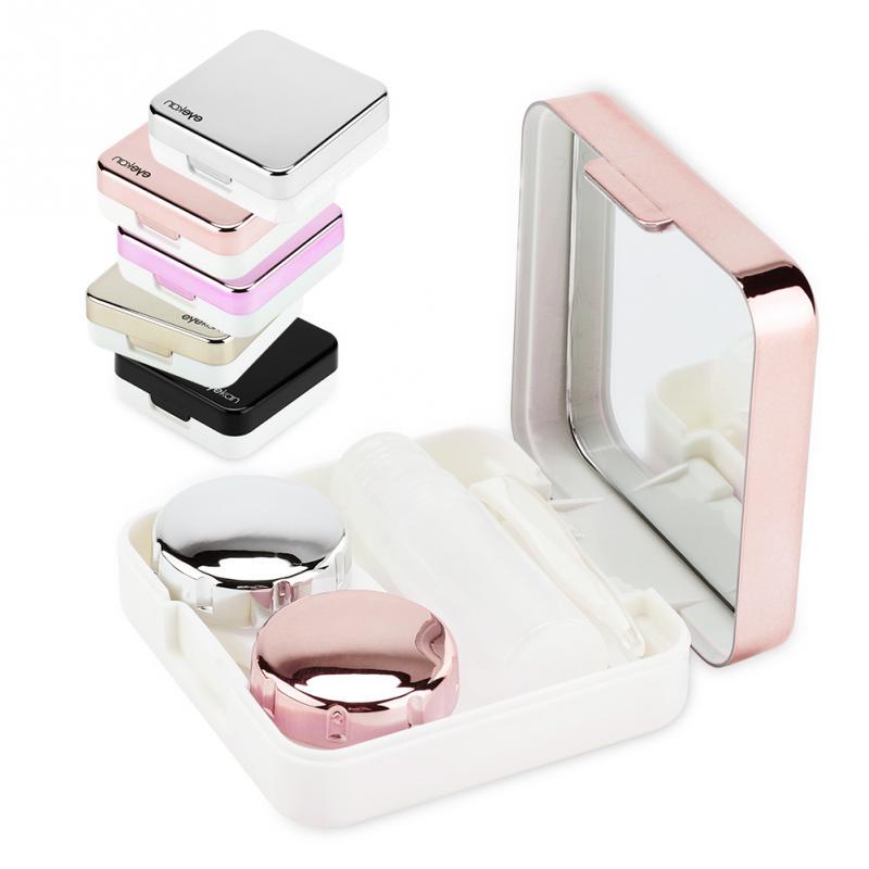 Reflective Cover Contact Lens Case Set Cute Lovely Travel Kit Box