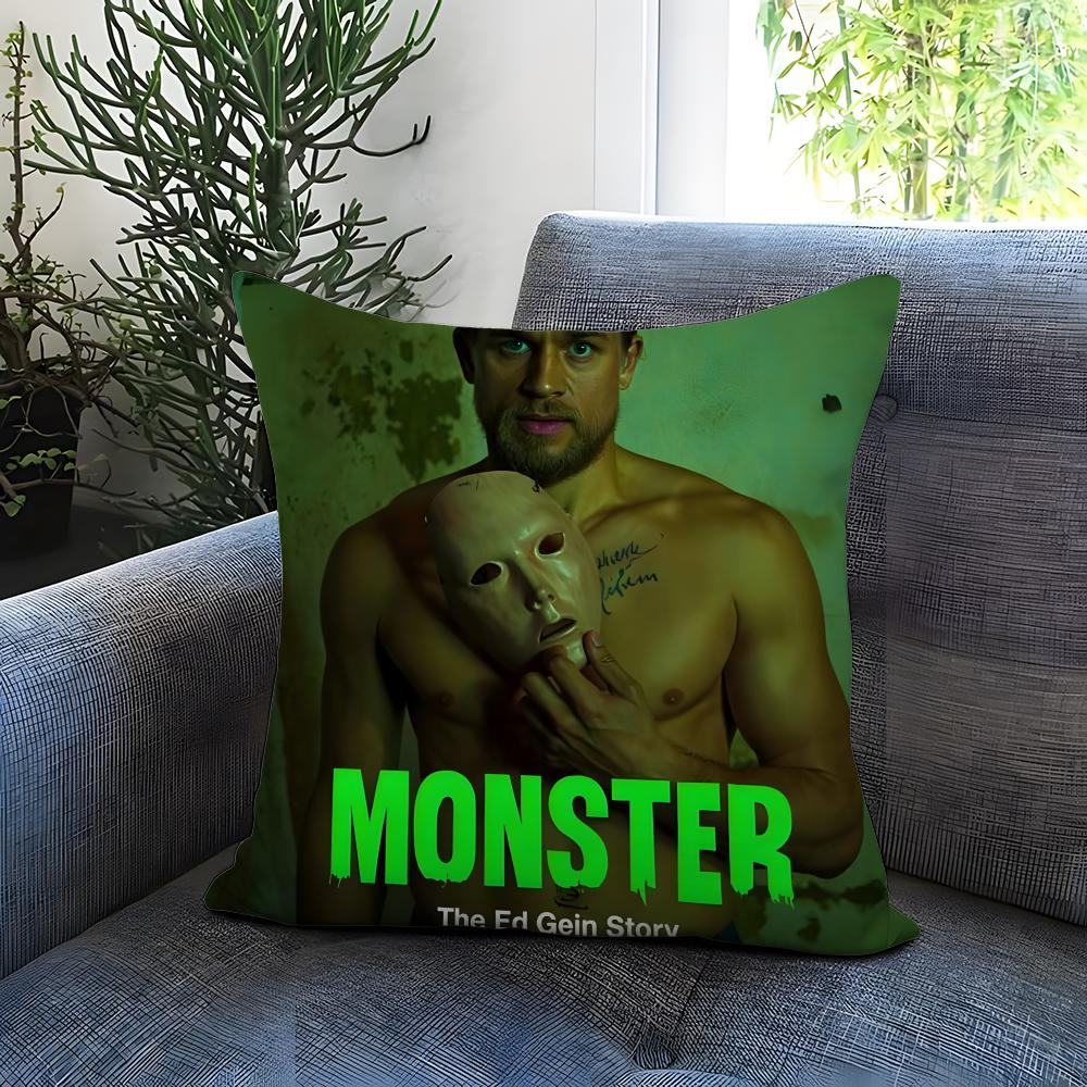 Hot Mmonster The Ed Gein Storyied Cushion Cover Comfortable Reversible Pillow Cover Ideal for Car Sofa Bedroom Beyond
