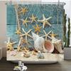3d Beach Scenery Shower Curtains Sea Ocean Mediterranean Bathroom Curtain Waterproof Cloth Decoration 180*240cm Bath Curtain