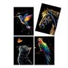 Paper Rainbow Art Postcards Luminous Effect Luminous Art Set Scratch Painting Paper Kit  Gift