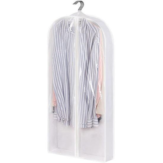 2 шт., прозрачные сумки для одежды, утолщенные, вместительные, водонепроницаемые, гладкие, на молнии, пылезащитные, для организации чехла для шкафа