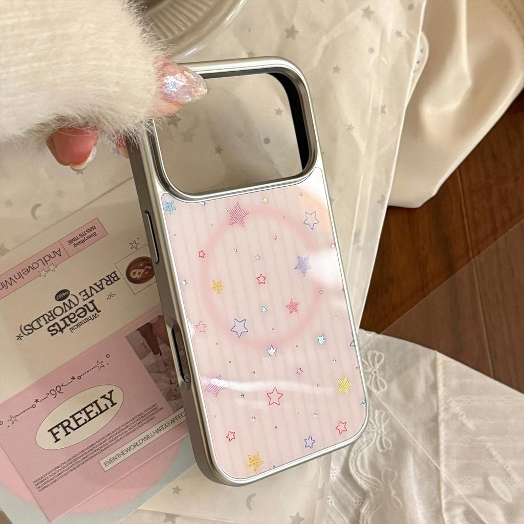 Красочный магнитный чехол для телефона со звездами и сердцами для iPhone 16, iPhone 17 и iPhone 17 Pro Max