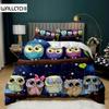 Пододеяльник с изображением совы Twin King Queen Size, мультяшный комплект постельного белья с изображением совы Bird Animal для мальчиков, пододеяльник из полиэстера, новое одеяло