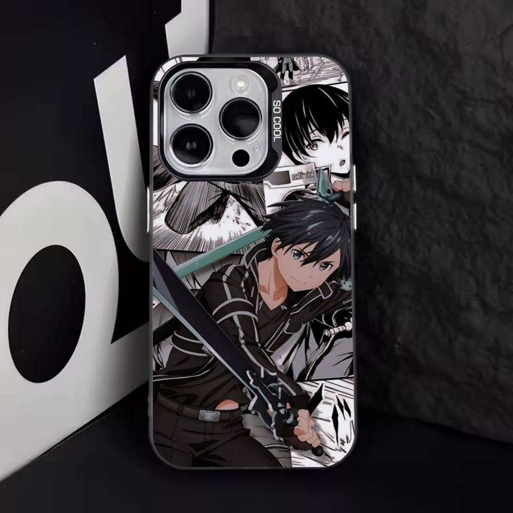 Sword Art Online SAO Kirigaya Phone Case For iPhone 16,15,14,13,12,11,8,7,Pro,Max,Plus,Mini,XS,SE Anti Fall Black Matte Hard