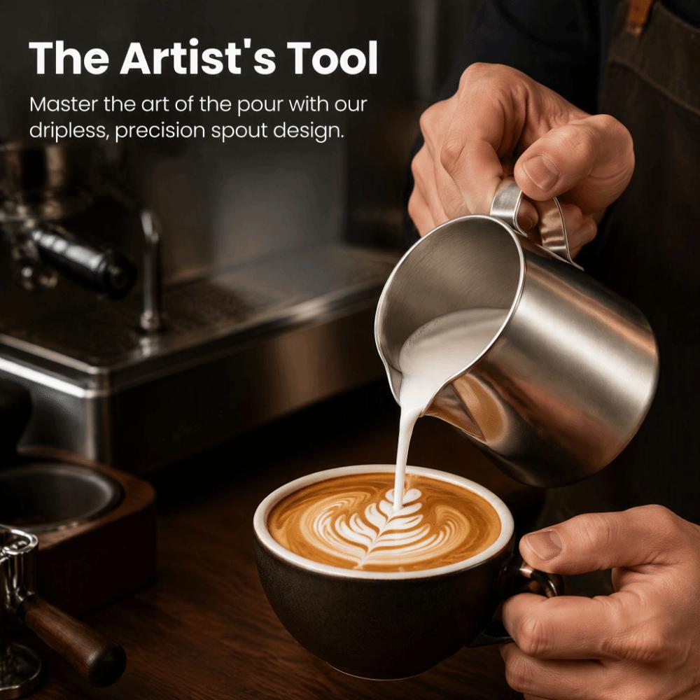 Dripless Spout Milk Frothing Pitcher Espresso Steaming Pitcher Home Coffee Shop