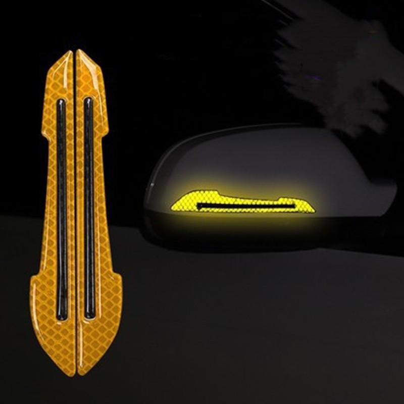 2 шт./компл. автомобильные светоотражающие предупреждающие наклейки для зеркала заднего вида, светоотражающие наклейки для автомобиля, маркеры безопасности, предупредительная защитная наклейка для ночной безопасности