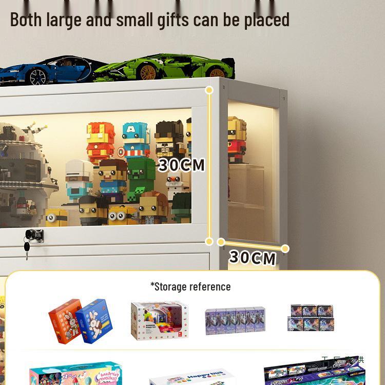 Акриловая стеклянная витрина с замком для игрушек и призов