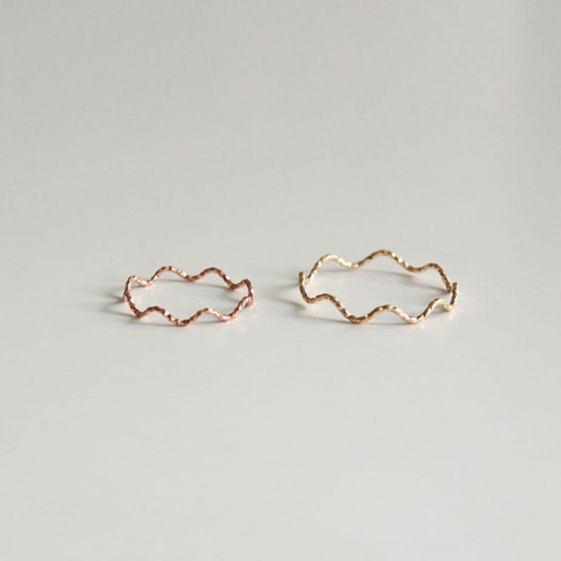 Modernlike 14k базовый повседневный золотой кольцо-нить набор для многослойной носки