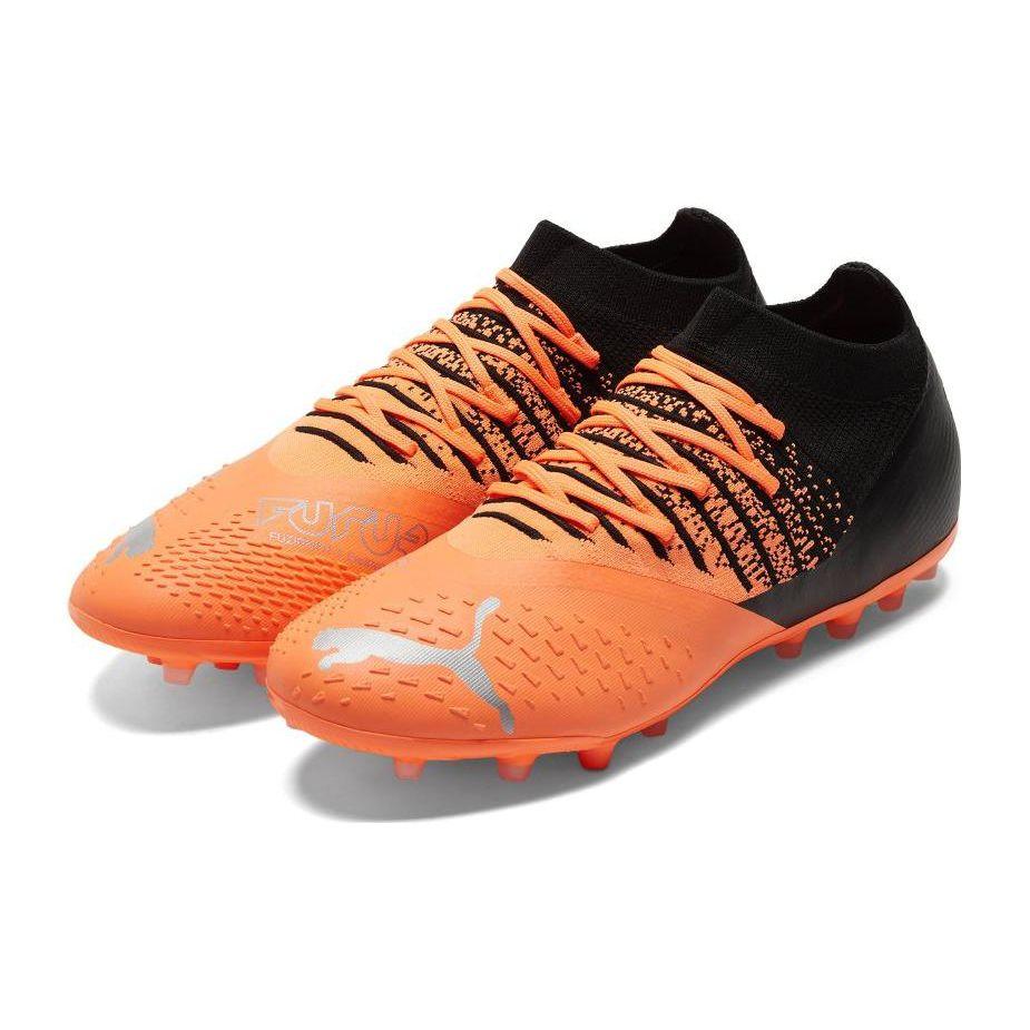Puma Future Z 3.3 Круглый носок Шнуровка MG (Резиновые короткие шипы) Футбольные бутсы Мужские Футбольные бутсы Черные Оранжевые 106763-01