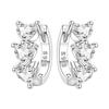 Orstarry S925 Silver Hoop Earrings Sparkling Blue Yellow Zircon Jewelry For Women Party Gifts
