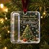 Christmas Cash Gift Ornament in Clear Acrylic with Built-In Money Holder and Hanging Ribbon for Tree Decors Display