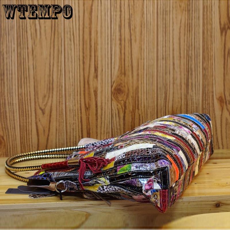 WTEMPO Высокое качество, сумки из натуральной кожи в стиле ретро, ​​модная змеевидная сумка, женские сумки на плечо большой вместимости, сумка-мессенджер