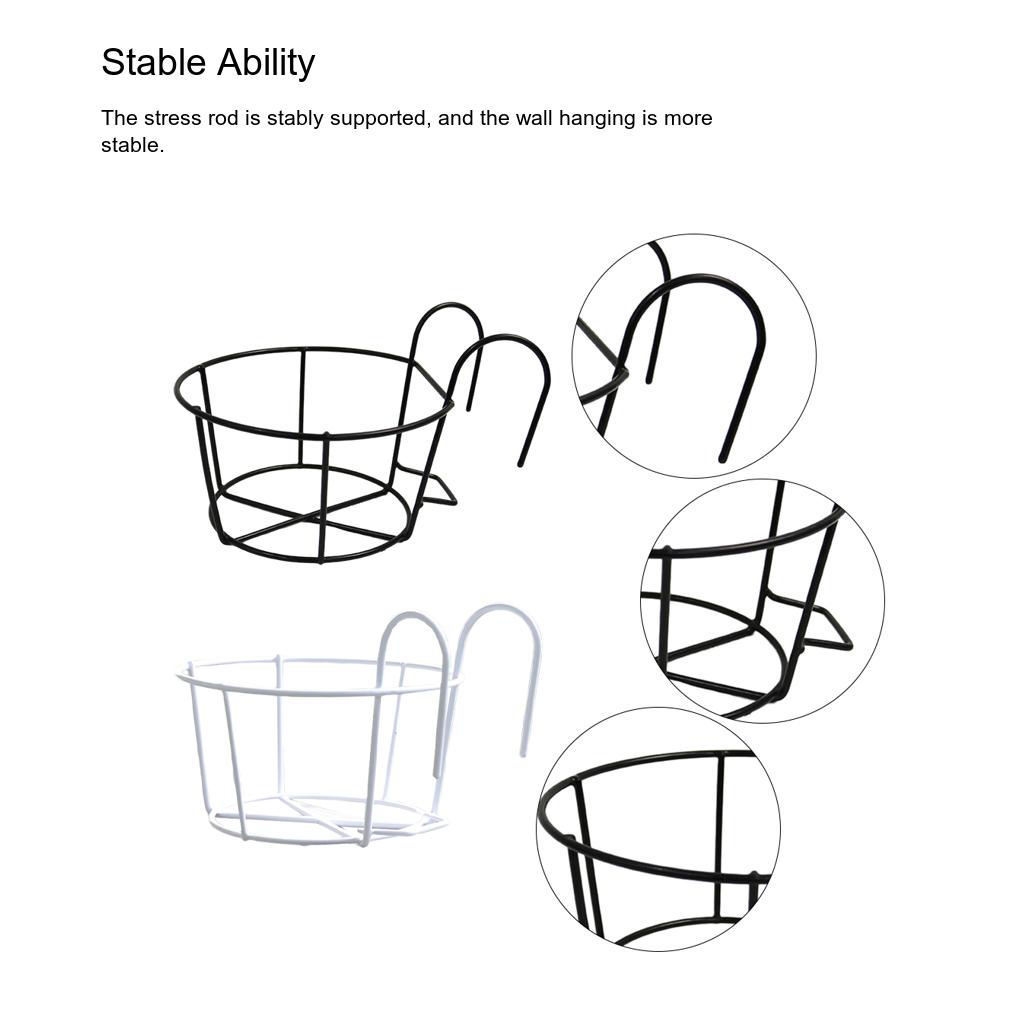 5 шт. Железная стойка для перил для цветов, горшечные растения, подвесная корзина, круглая полка, держатель для балкона, ограждение для помещений и улицы