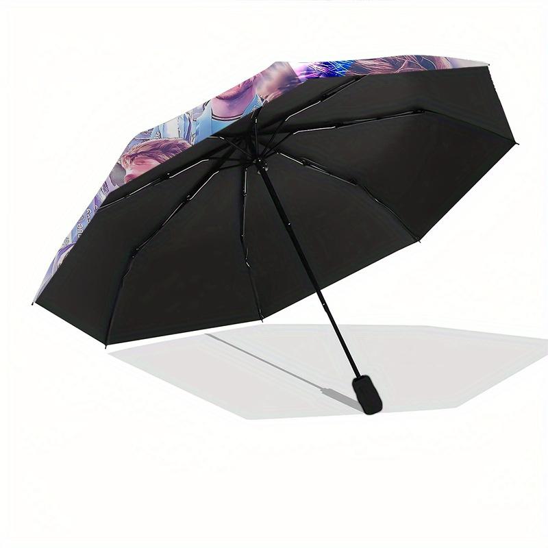 Kevin De Bruyne, Manchester City Automatic Opening and Closing Umbrella, Compact Travel Umbrella, Lightweight and Portable, Suitable for Bea