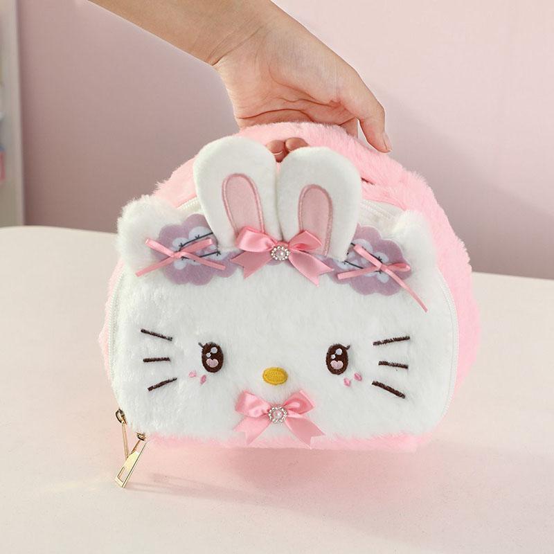 Милая Плюшевая Сумка Sanrio Куроми Синнаморолл Моя Мелоди Хелло Китти Косметичка Органайзер для Туалетных Принадлежностей Портативная Сумка для Путешествий