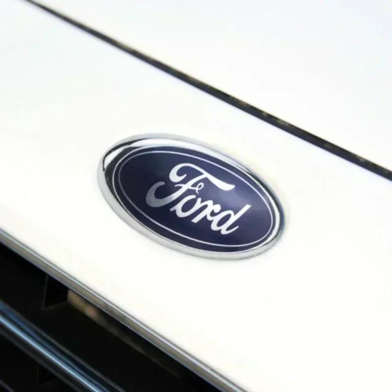 KLYE5 Metal ABS Car Front Grille Hood Bonnet Badge Rear Trunk Sticker For Ford Focus MK2 Ranger Fiesta MK7 Mondeo Car Emblems