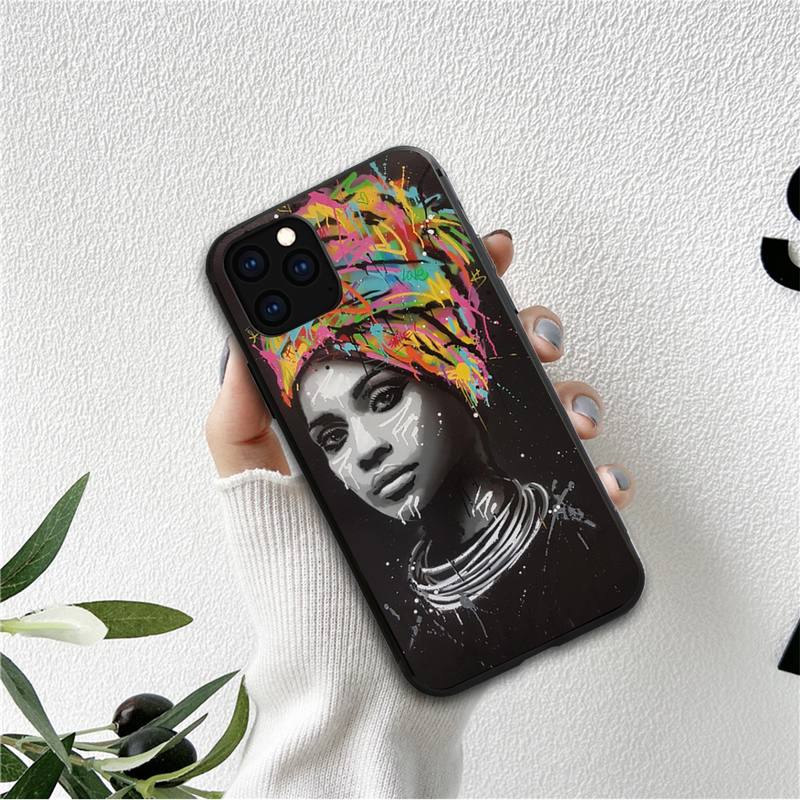 Чехол для телефона Doodle black women fashion girl для iPhone 12 11 13 7 8 6 s plus x xs xr pro max mini shell