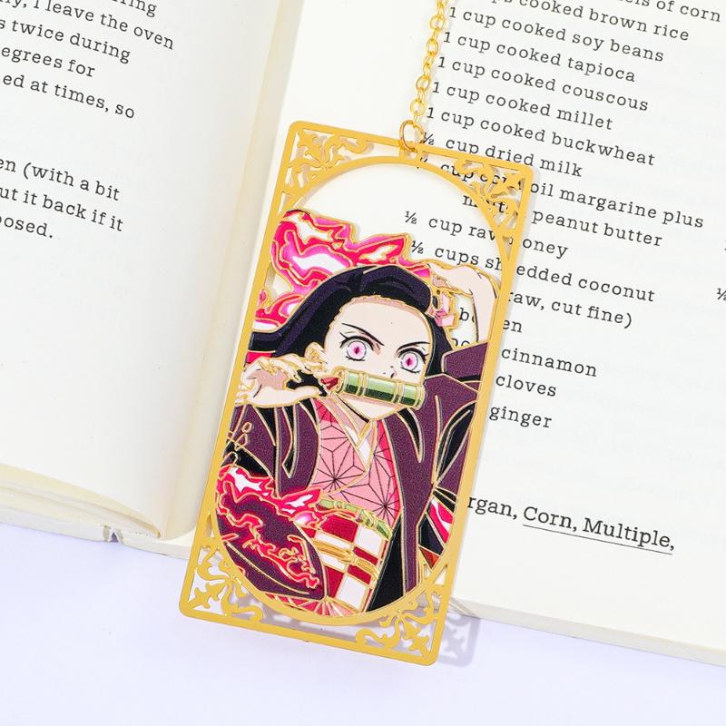 Аниме Клинок, рассекающий демонов Kimetsu no Yaiba Металлическая закладка Танджиро Незуко Зеницу Аниме Косплей Подарок Для студентов Коллекция канцелярских принадлежностей Закладка