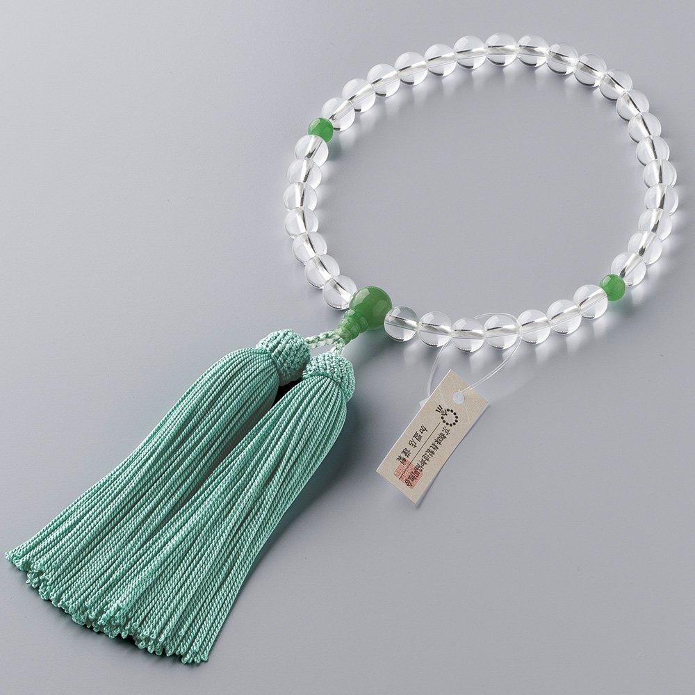 Buddhist altar shop Takita Shoten Киотские четки для женщин, настоящие хрустальные индийские нефритовые бусины 8 мм, чистый шелк, пучки с головками, в комплекте с мешочком для бусин