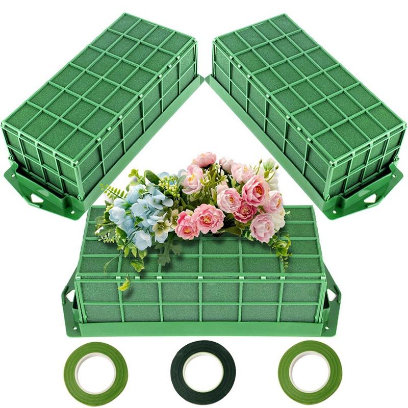 Floral Foam Cage Floral Foam Cage, 3 Pack Floral Foam Blocks for Flower, Flower Holder with Floral Foam, Cage Bowl Flower Foam