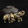 Solid Lucky Elephant Statue Mini Copper Animal Sculpture Blessed Elephan Miniatures  Office