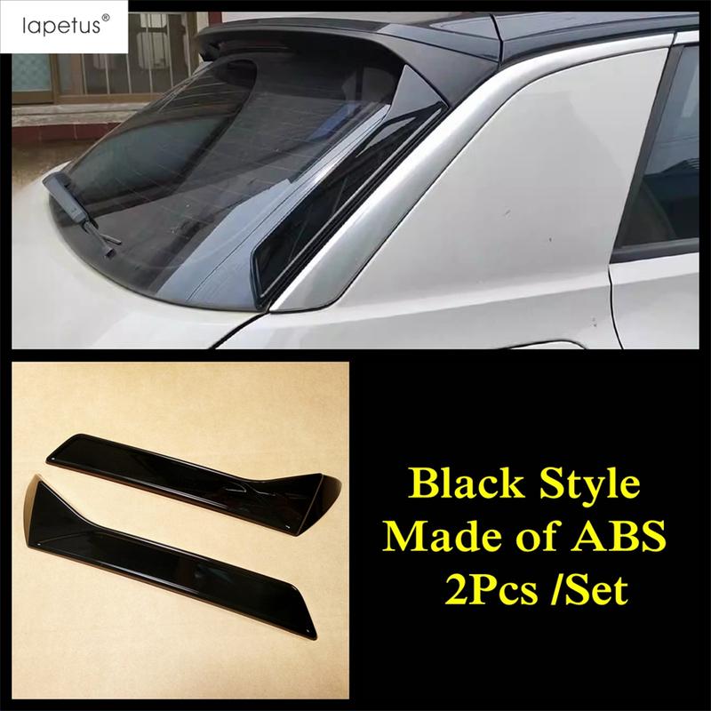 Rear Window Spoiler Panel Sequ Decoration Cover Trim For Volkswagen T-Roc T Roc 2018 - 2024 ABS Black Accessories Exterior