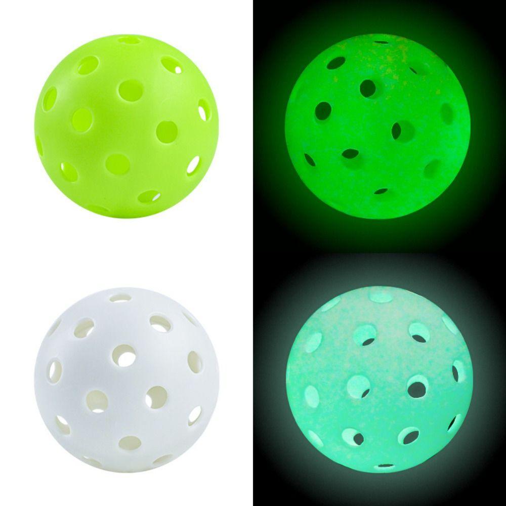 74MM 40 Holes Seniors Tennis Glow in The Dark PE Ball Creative Luminous Pickleball Indoor Utdoor