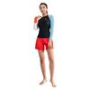 Womens UV Protection Rash Guard Set Long Sleeve Top Shorts Quick Dry Swimwear Snorkeling Surfing Diving