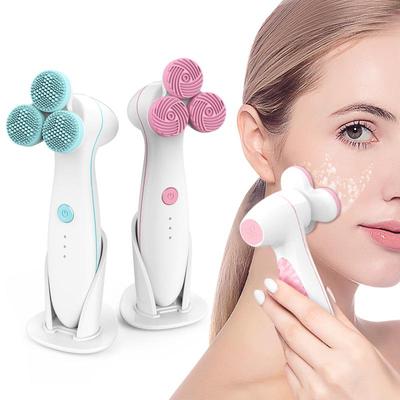 3D электрическая щетка для очищения лица, водонепроницаемая мягкая силиконовая щетка для мытья лица, устройство для ухода за кожей, массажер для лица, глубокая очистка пор