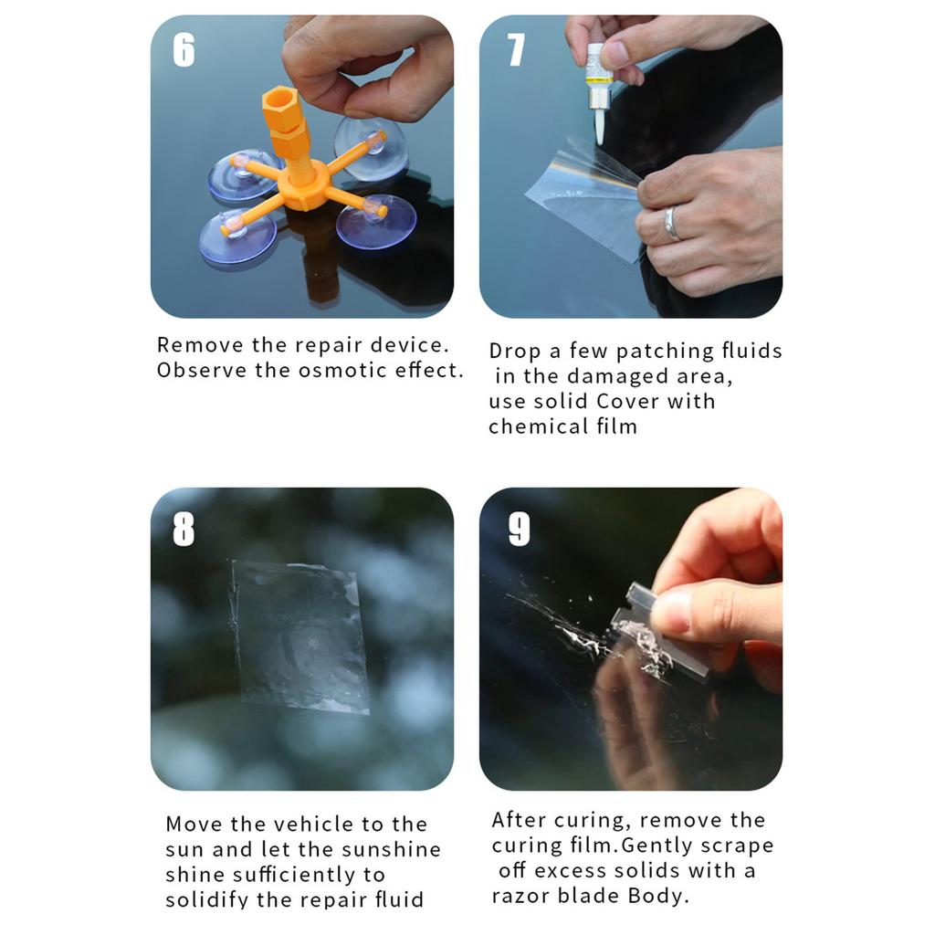 Car Glass Windshield Removal Tool Kit Automotive Wind Cracked Glass Polishing Quick Repair Fluid Resin Sealer Hand Tools