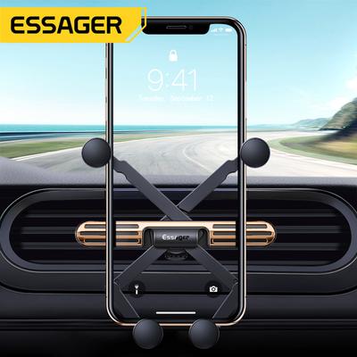 Автомобильный держатель для телефона Essager Gravity для iPhone, универсальный держатель для вентиляционного отверстия, зажим для мобильного телефона в автомобиле, мини-держатель-подставка