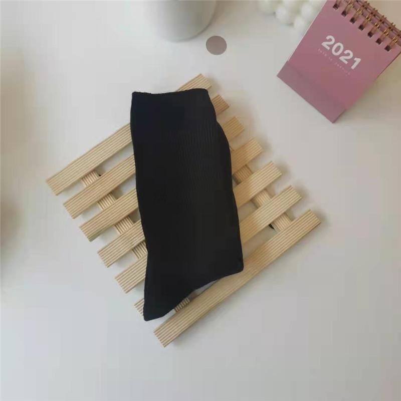21 Black And White Socks Mid-Leg Socks Cute Thin Solid Color Lace Trendy Lolita Stockings