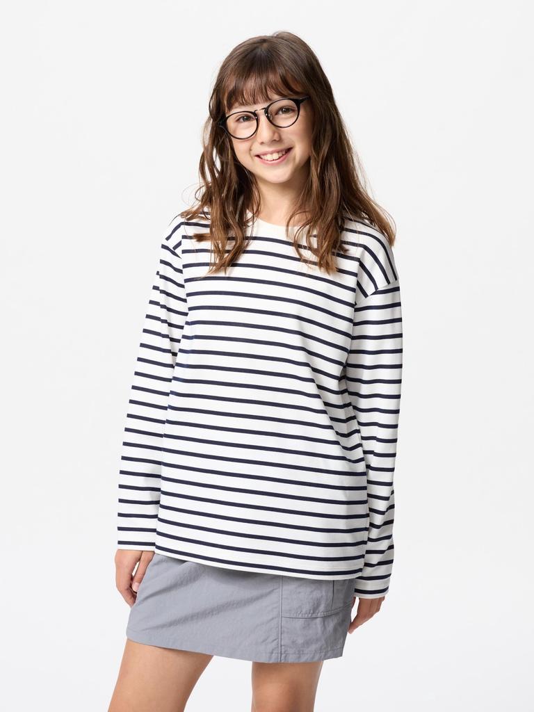 Uniqlo Детская футболка Airism CoTTon Crewneck с длинным рукавом