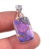 Подвеска из натурального фиолетового медно-бирюзового драгоценного камня из цельного серебра 925 пробы 1,5 дюйма Q5s92