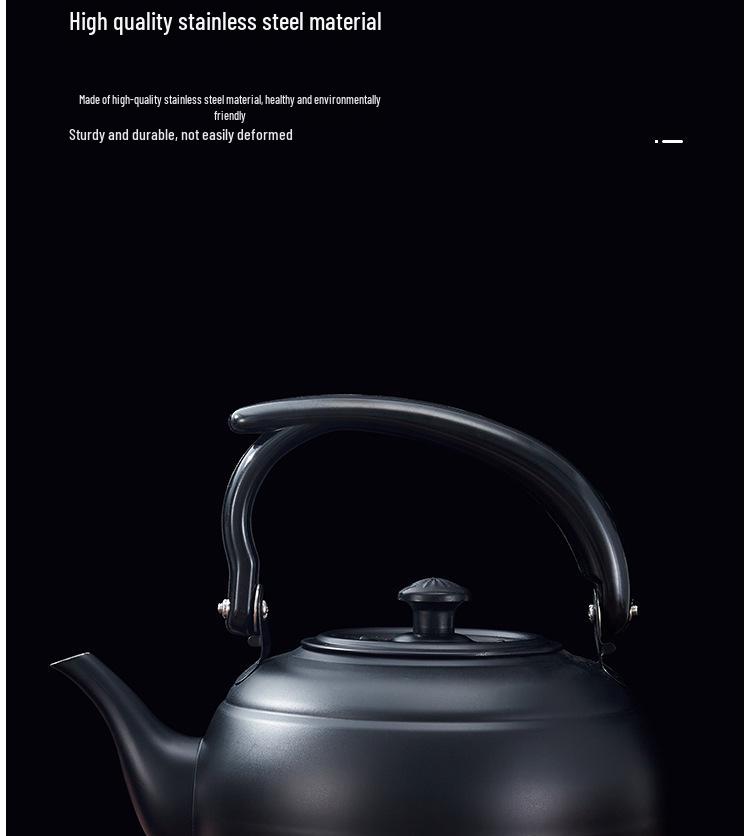 Утолщенный черный классический чайник из нержавеющей стали для ресторана и отеля, подходит для индукционных плит, маленький чайник для чайной церемонии.