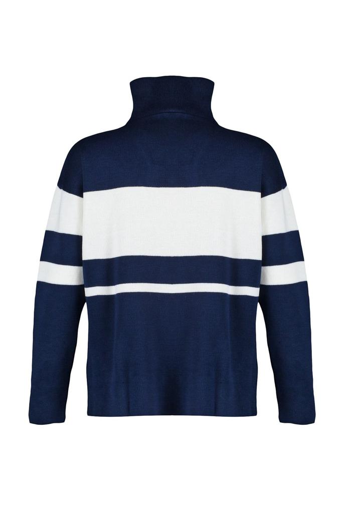 Women's Fashionable Stylish Sweater Stone Wide Fit Basic Zippered Knitwear Sweater