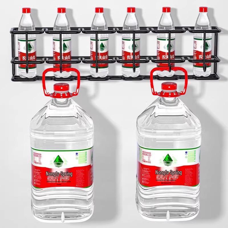 Wall-Mounted Entryway Umbrella Rack with Hooks