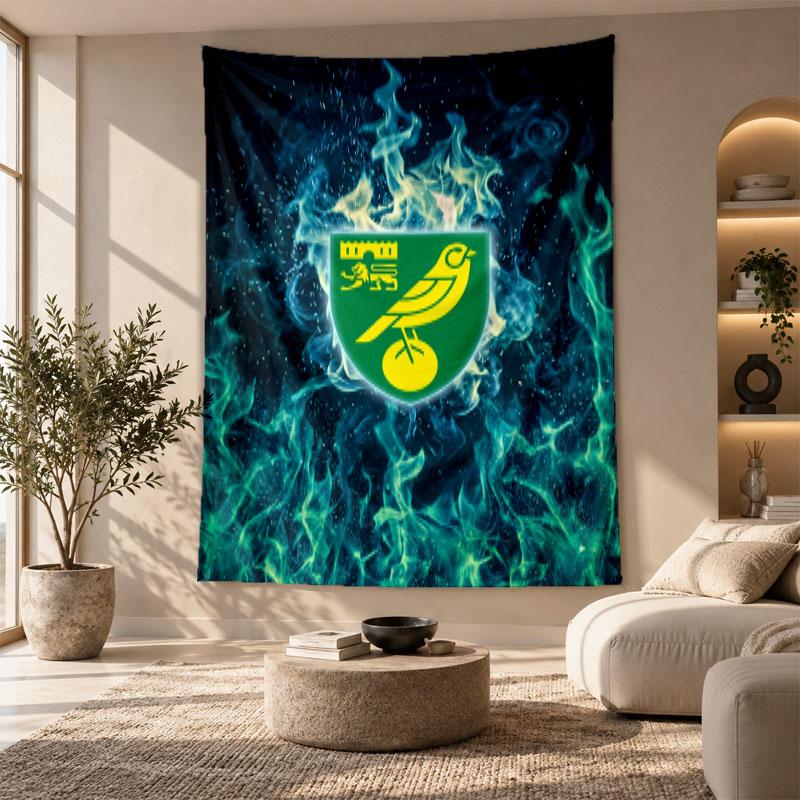 Decorative Tapestry,Norwich City Football Printed Wall Art, Lightweight Wall Hanging For Bedroom Background