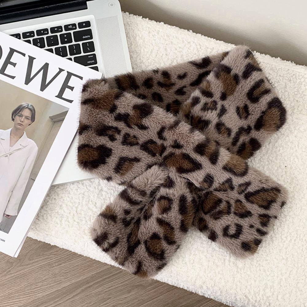 Утолщенный Теплый Плюшевый Шарф Шаль из Искусственного Меха Милый Шарф для Обертывания Шеи Зима