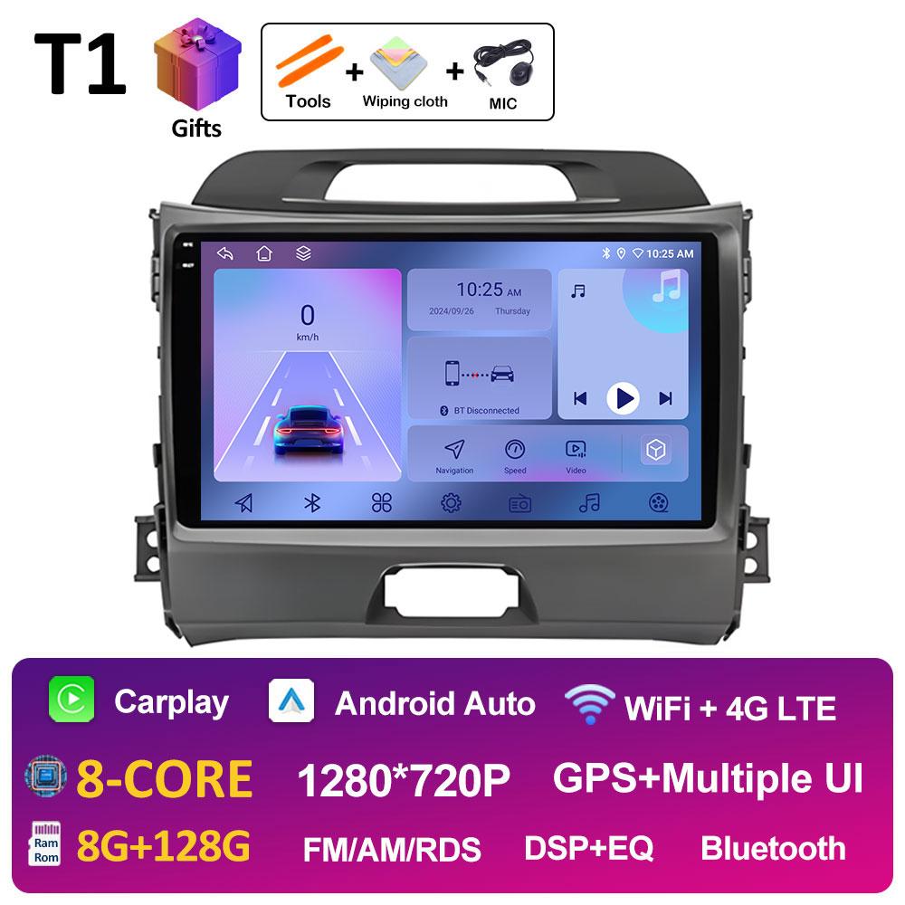 Автомагнитола для KIA Sportage 2010 2011 2012 2013 - 2016 Радиоплеер Интеллектуальная система Беспроводной Carplay Вентилятор охлаждения WIFI БЕЗ 2 din