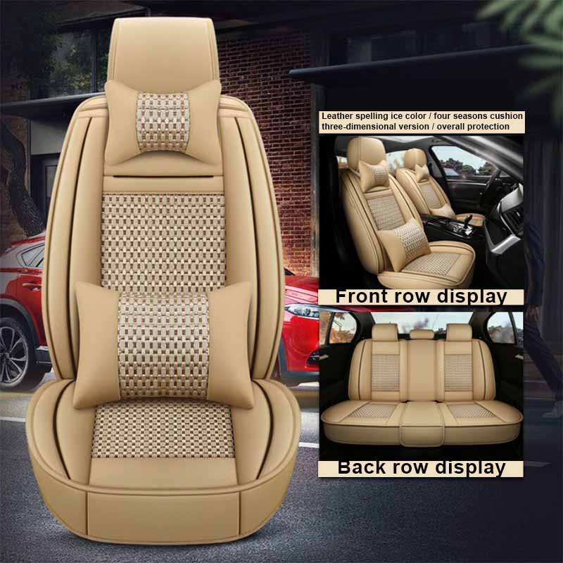 Full Envelope Car Cushion Four Seasons Universal Leather Seat Cover Suitable for Applicable To Most Cars Cars SUV Trucks Pickups Airbag Compatible