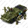 SLUBAN Военный БТР-80 AS БМП Бронетранспортер Модель автомобиля Строительные блоки Наборы Фигурки солдат Кирпичи Детские игрушки