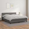 3141021 vidaXL Divan Bed with Mattress Grey 180x200 Cm Faux Leather