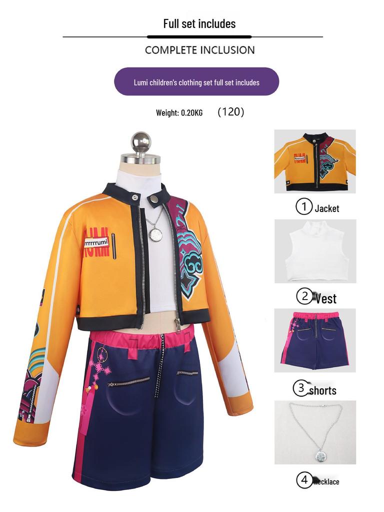 Kids K-POP Demon Hunter Girl Group Cosplay Costume - Rumi Shorts & Skirt Style