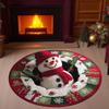 3D коврик «С Рождеством» Круглый рождественский коврик Ковер с золотым праздничным узором Черный праздничный ковер для пола Ковер с дизайном «Елки и леденцы»